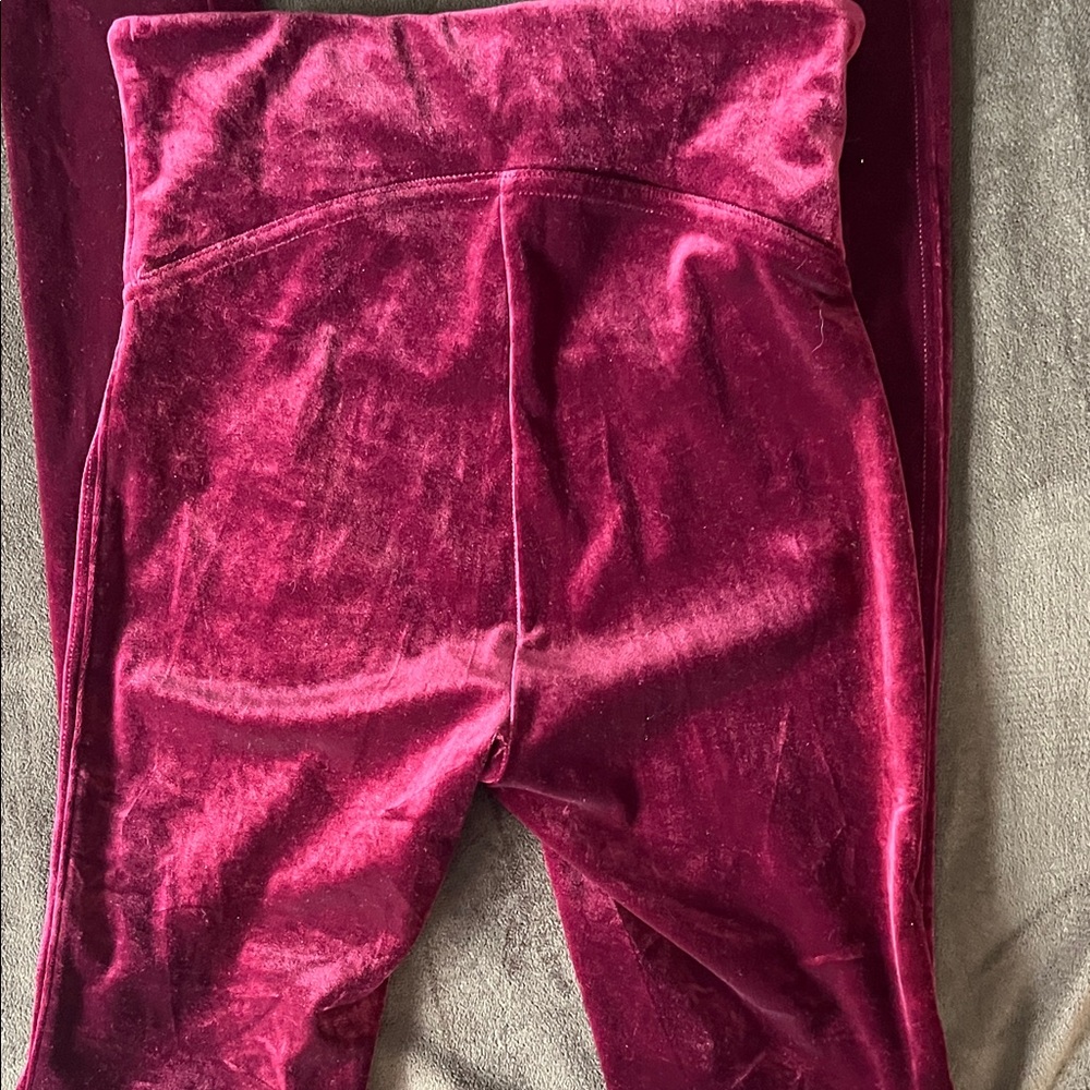 SPANX Women's Velvet Leggings - Rich Burgundy - Picture 4 of 4